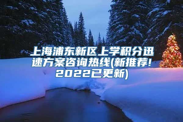 上海浦东新区上学积分迅速方案咨询热线(新推荐!2022已更新)