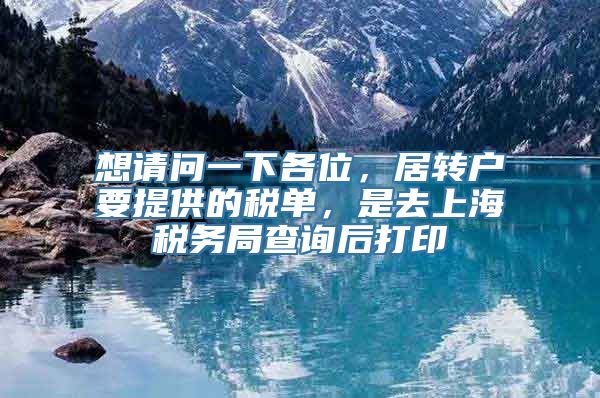 想请问一下各位，居转户要提供的税单，是去上海税务局查询后打印