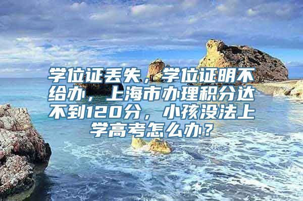 学位证丢失，学位证明不给办，上海市办理积分达不到120分，小孩没法上学高考怎么办？