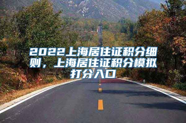 2022上海居住证积分细则，上海居住证积分模拟打分入口