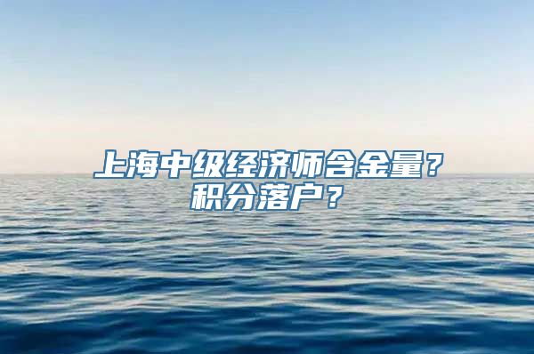 上海中级经济师含金量？积分落户？