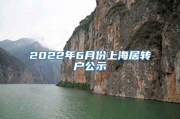 2022年6月份上海居转户公示