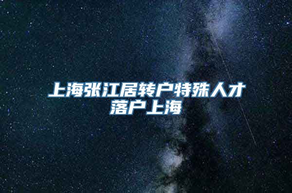 上海张江居转户特殊人才落户上海