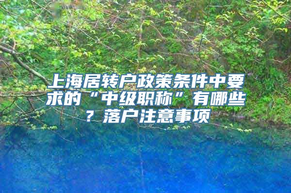 上海居转户政策条件中要求的“中级职称”有哪些？落户注意事项