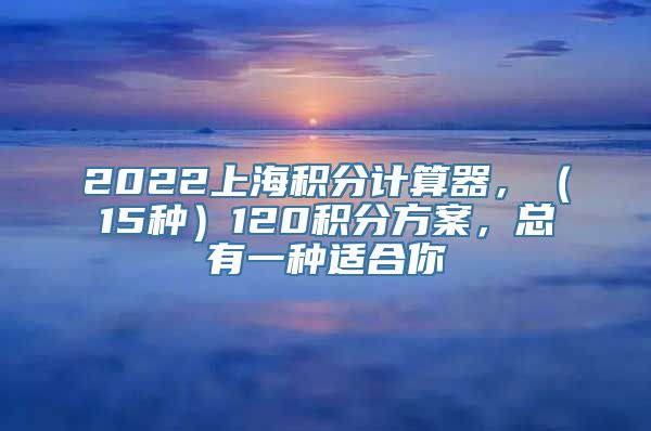 2022上海积分计算器，（15种）120积分方案，总有一种适合你