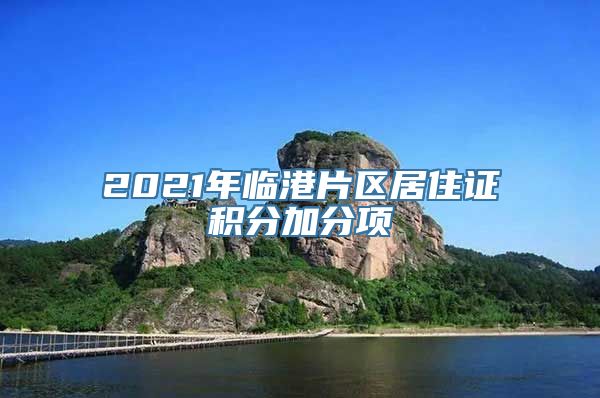 2021年临港片区居住证积分加分项