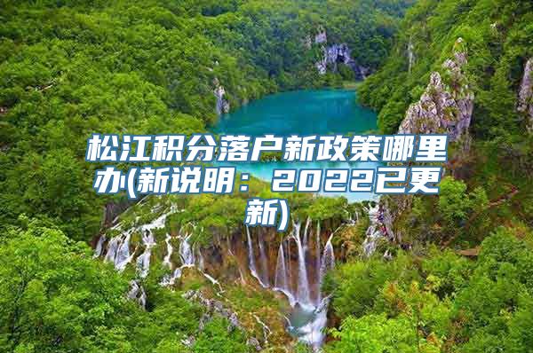 松江积分落户新政策哪里办(新说明：2022已更新)