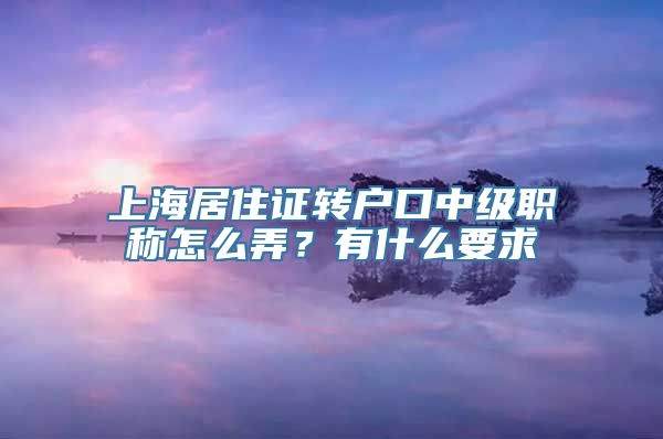 上海居住证转户口中级职称怎么弄？有什么要求