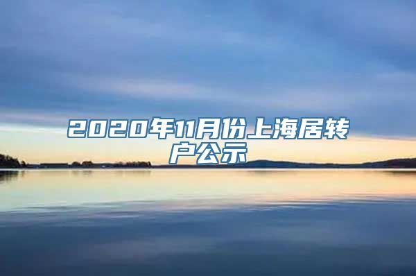 2020年11月份上海居转户公示