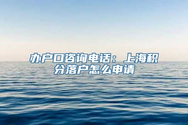 办户口咨询电话：上海积分落户怎么申请