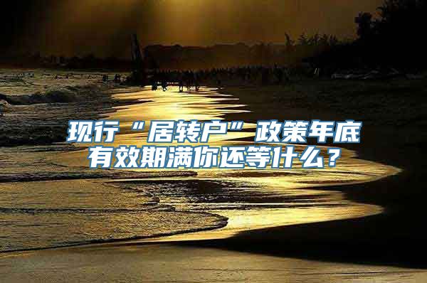 现行“居转户”政策年底有效期满你还等什么？