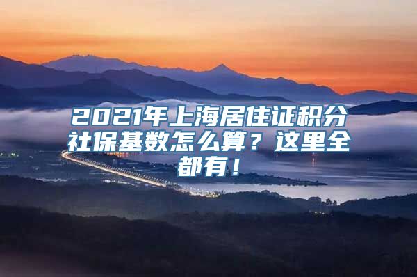 2021年上海居住证积分社保基数怎么算？这里全都有！