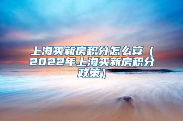 上海买新房积分怎么算（2022年上海买新房积分政策）