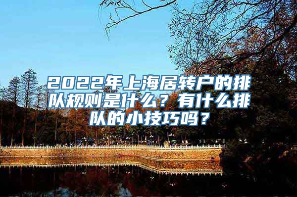 2022年上海居转户的排队规则是什么？有什么排队的小技巧吗？