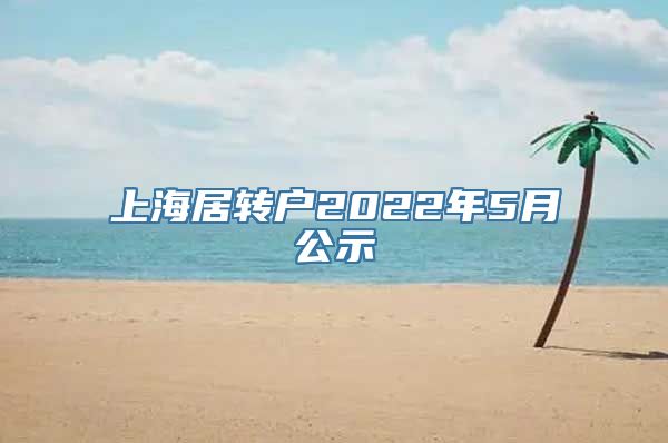 上海居转户2022年5月公示