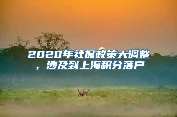 2020年社保政策大调整，涉及到上海积分落户