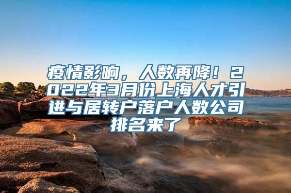 疫情影响，人数再降！2022年3月份上海人才引进与居转户落户人数公司排名来了