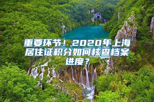 重要环节！2020年上海居住证积分如何核查档案进度？