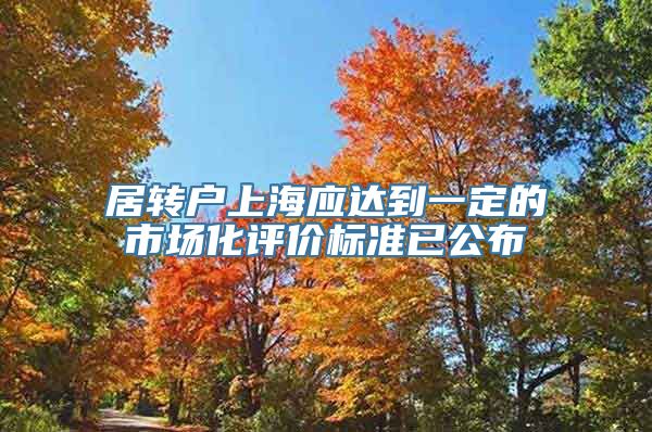 居转户上海应达到一定的市场化评价标准已公布