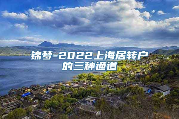 锦梦-2022上海居转户的三种通道