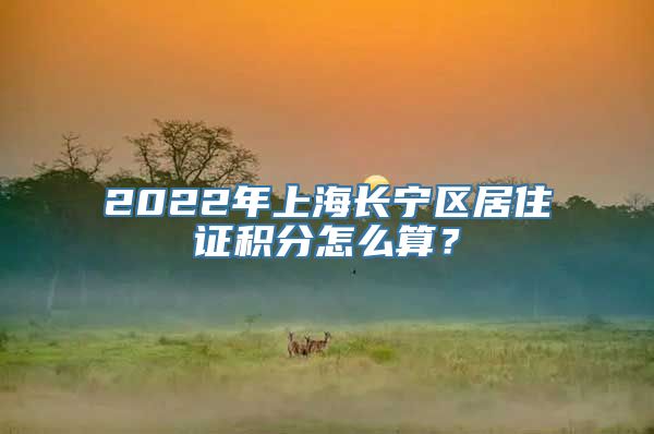 2022年上海长宁区居住证积分怎么算？