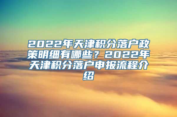 2022年天津积分落户政策明细有哪些？2022年天津积分落户申报流程介绍