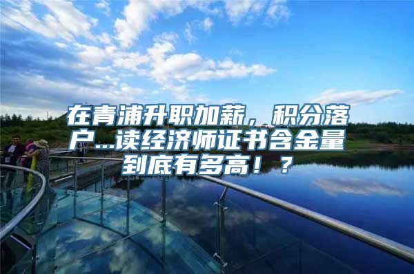 在青浦升职加薪，积分落户...读经济师证书含金量到底有多高！？