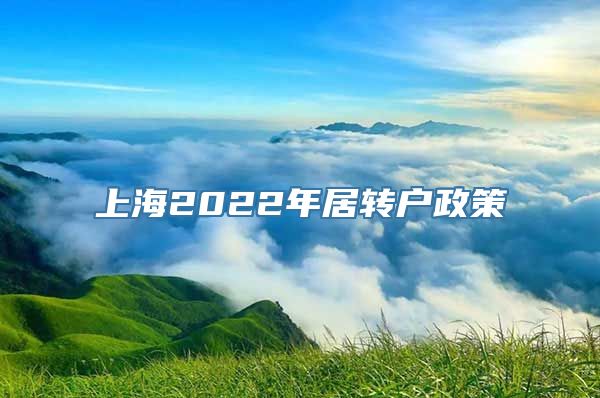 上海2022年居转户政策