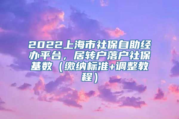 2022上海市社保自助经办平台，居转户落户社保基数（缴纳标准+调整教程）