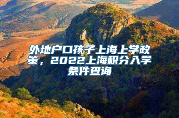 外地户口孩子上海上学政策，2022上海积分入学条件查询