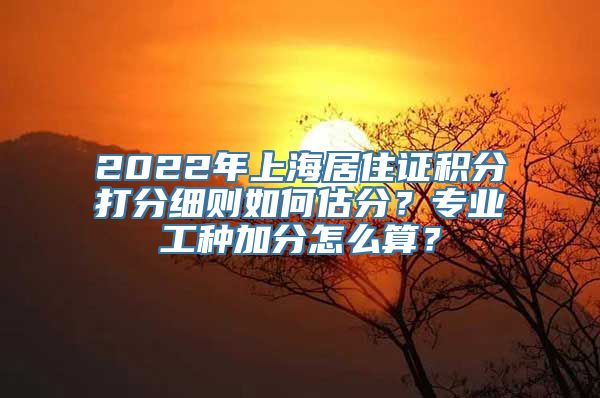 2022年上海居住证积分打分细则如何估分？专业工种加分怎么算？