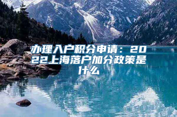 办理入户积分申请：2022上海落户加分政策是什么