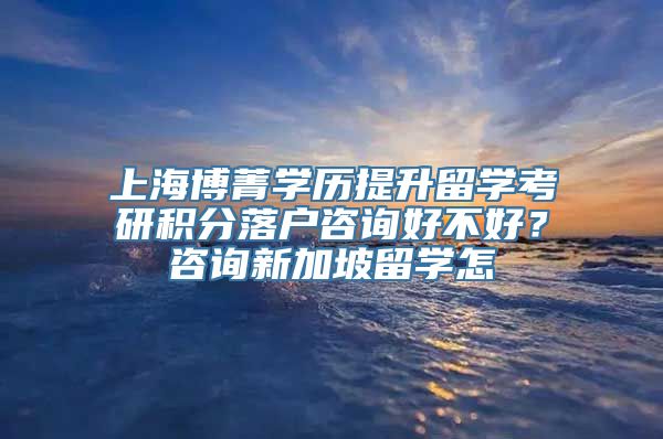 上海博菁学历提升留学考研积分落户咨询好不好？咨询新加坡留学怎