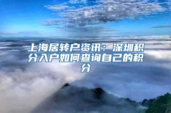 上海居转户资讯：深圳积分入户如何查询自己的积分