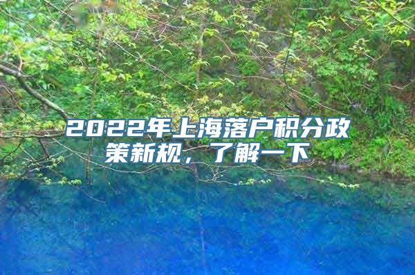 2022年上海落户积分政策新规，了解一下