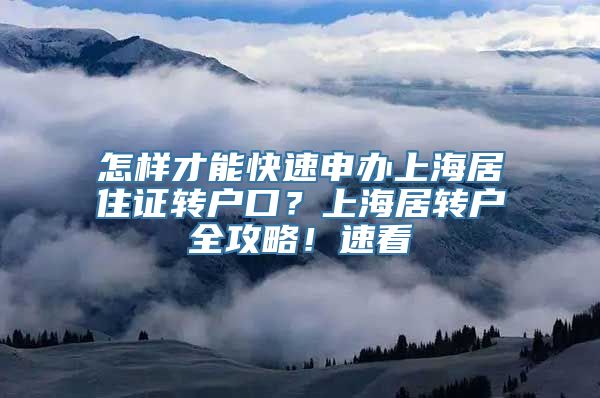 怎样才能快速申办上海居住证转户口？上海居转户全攻略！速看