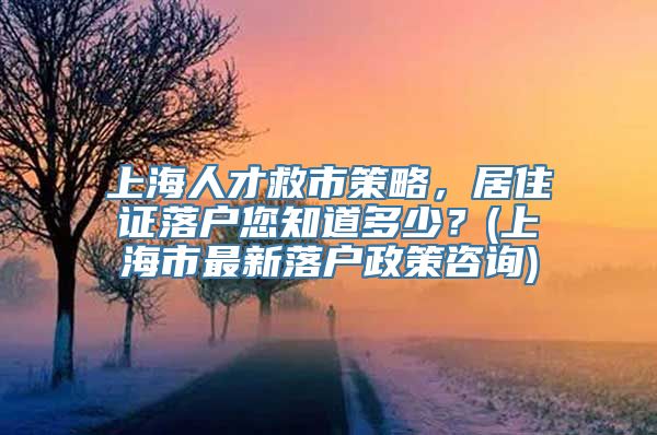 上海人才救市策略，居住证落户您知道多少？(上海市最新落户政策咨询)