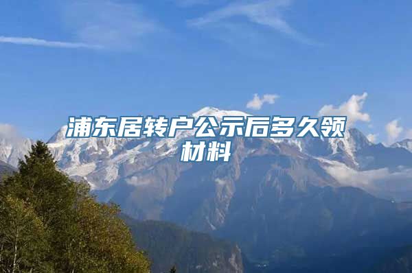 浦东居转户公示后多久领材料