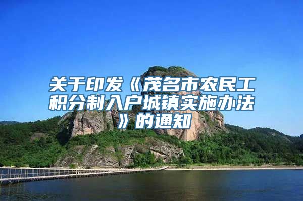 关于印发《茂名市农民工积分制入户城镇实施办法》的通知