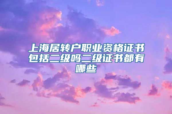 上海居转户职业资格证书包括二级吗二级证书都有哪些