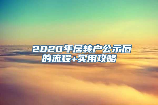 ☆2020年居转户公示后的流程+实用攻略