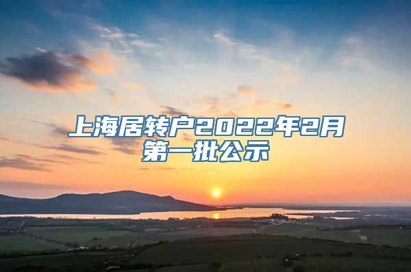 上海居转户2022年2月第一批公示