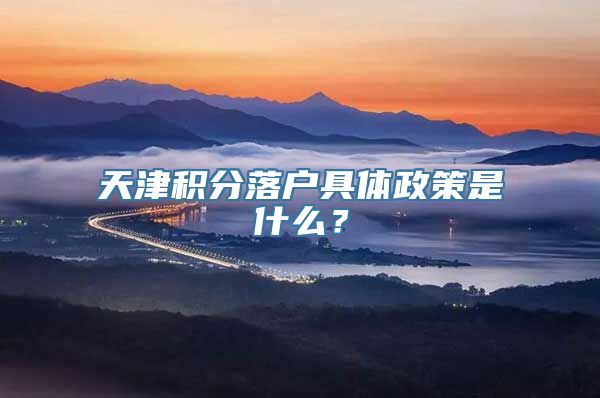 天津积分落户具体政策是什么？