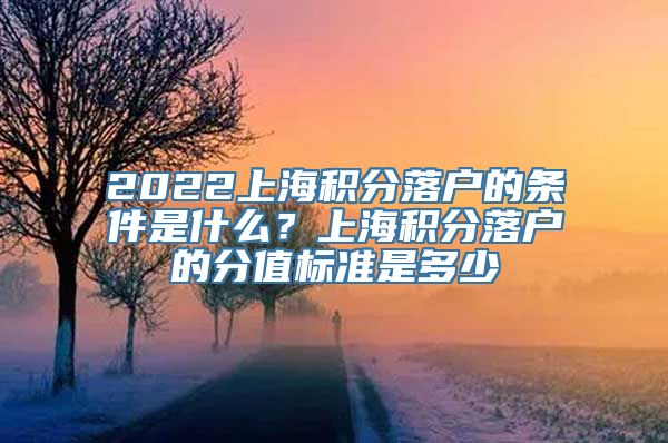 2022上海积分落户的条件是什么？上海积分落户的分值标准是多少