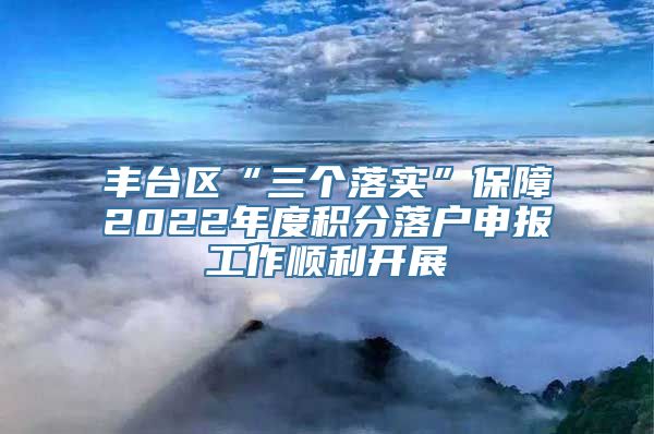 丰台区“三个落实”保障2022年度积分落户申报工作顺利开展