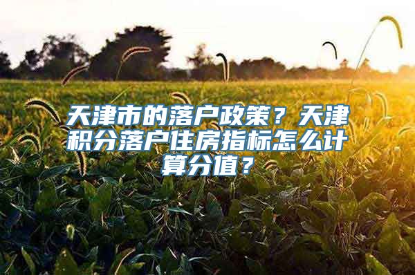 天津市的落户政策？天津积分落户住房指标怎么计算分值？