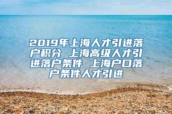 2019年上海人才引进落户积分 上海高级人才引进落户条件 上海户口落户条件人才引进