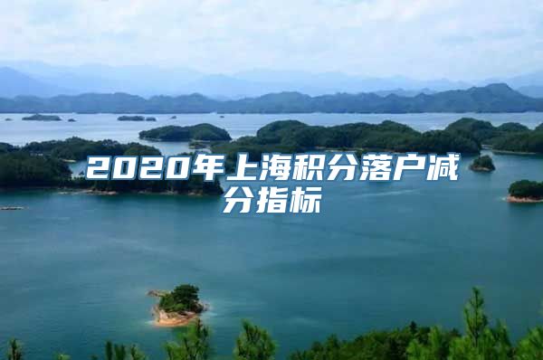 2020年上海积分落户减分指标