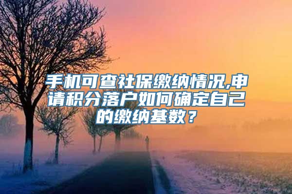 手机可查社保缴纳情况,申请积分落户如何确定自己的缴纳基数？