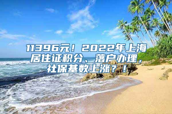 11396元！2022年上海居住证积分、落户办理，社保基数上涨？！